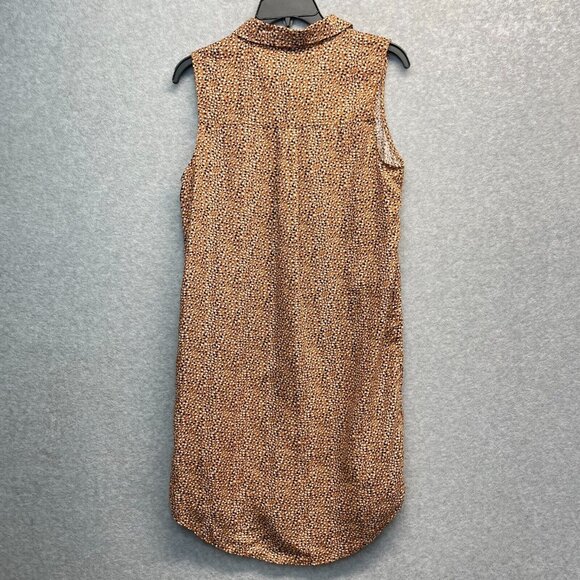 Tahari Linen Shirt Dress Womens Small Sleeveless Collared Brown - Picture 4 of 11